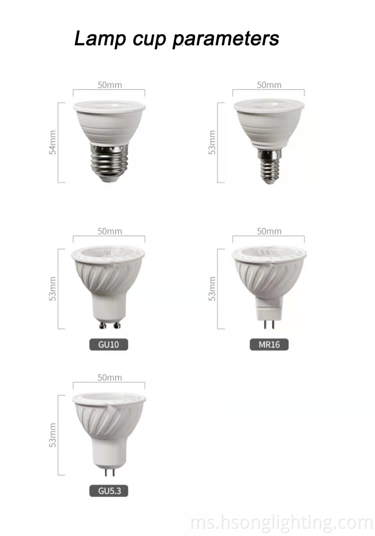 Outlet Kilang Dalaman LED Kecil LED GU10 GU5.3 MR16 LED LAMP CUP